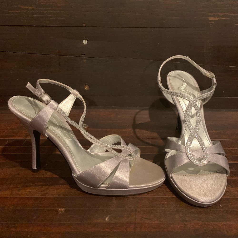 Silver diamond heels